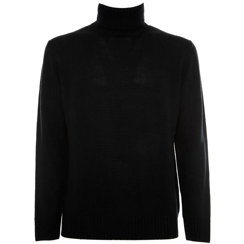 Maglione invernale a collo alto con diverse lavorazioni 