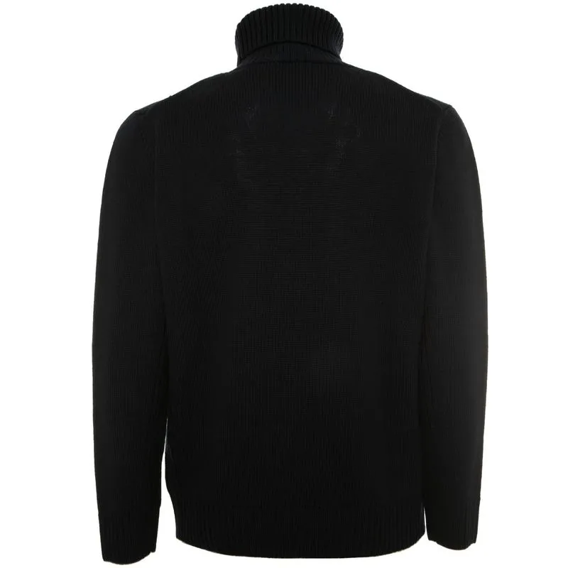 Maglione invernale a collo alto con diverse lavorazioni 