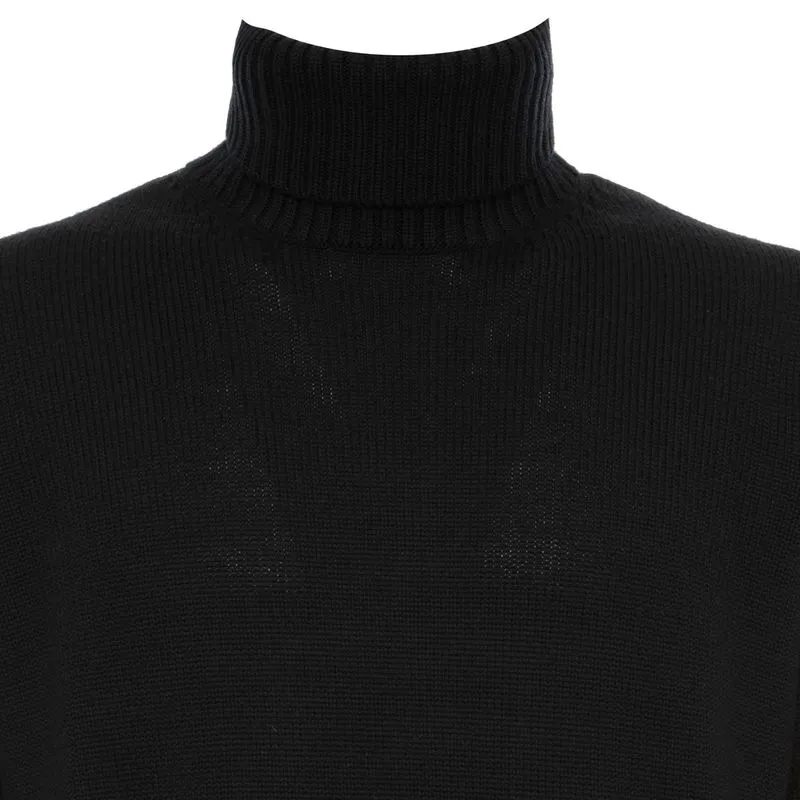 Maglione invernale a collo alto con diverse lavorazioni 