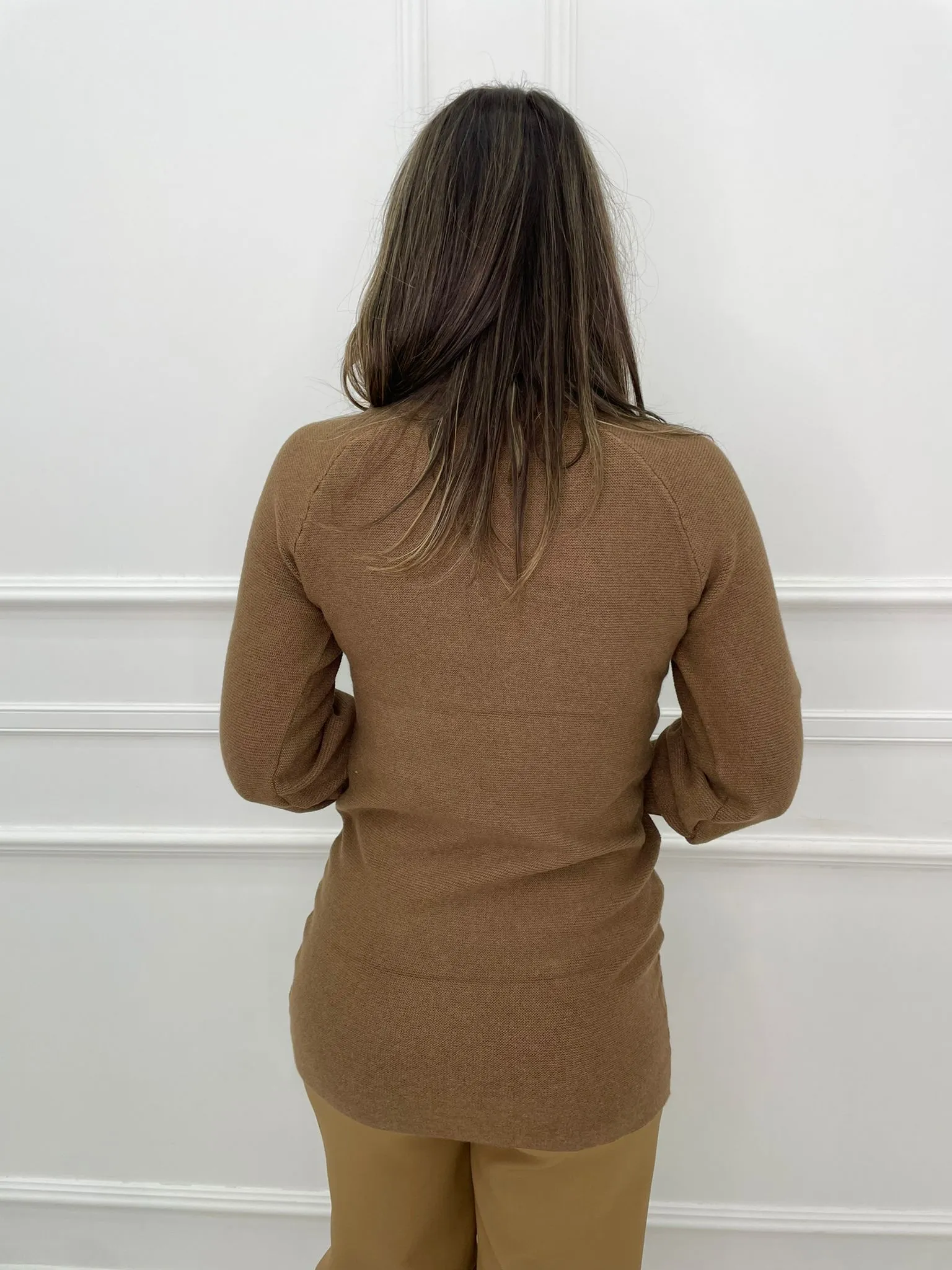 Maglione over collo alto tinta unita