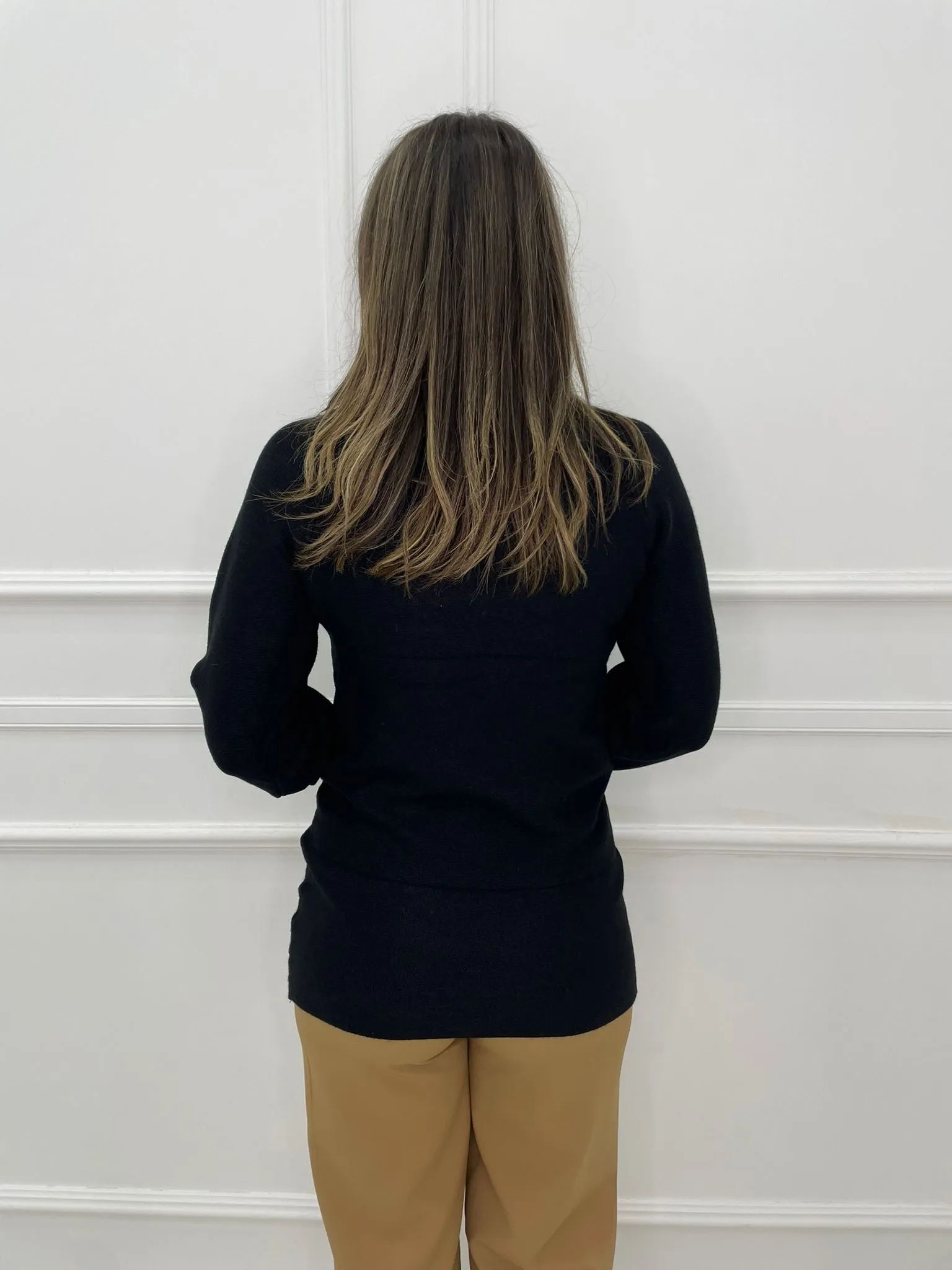 Maglione over collo alto tinta unita