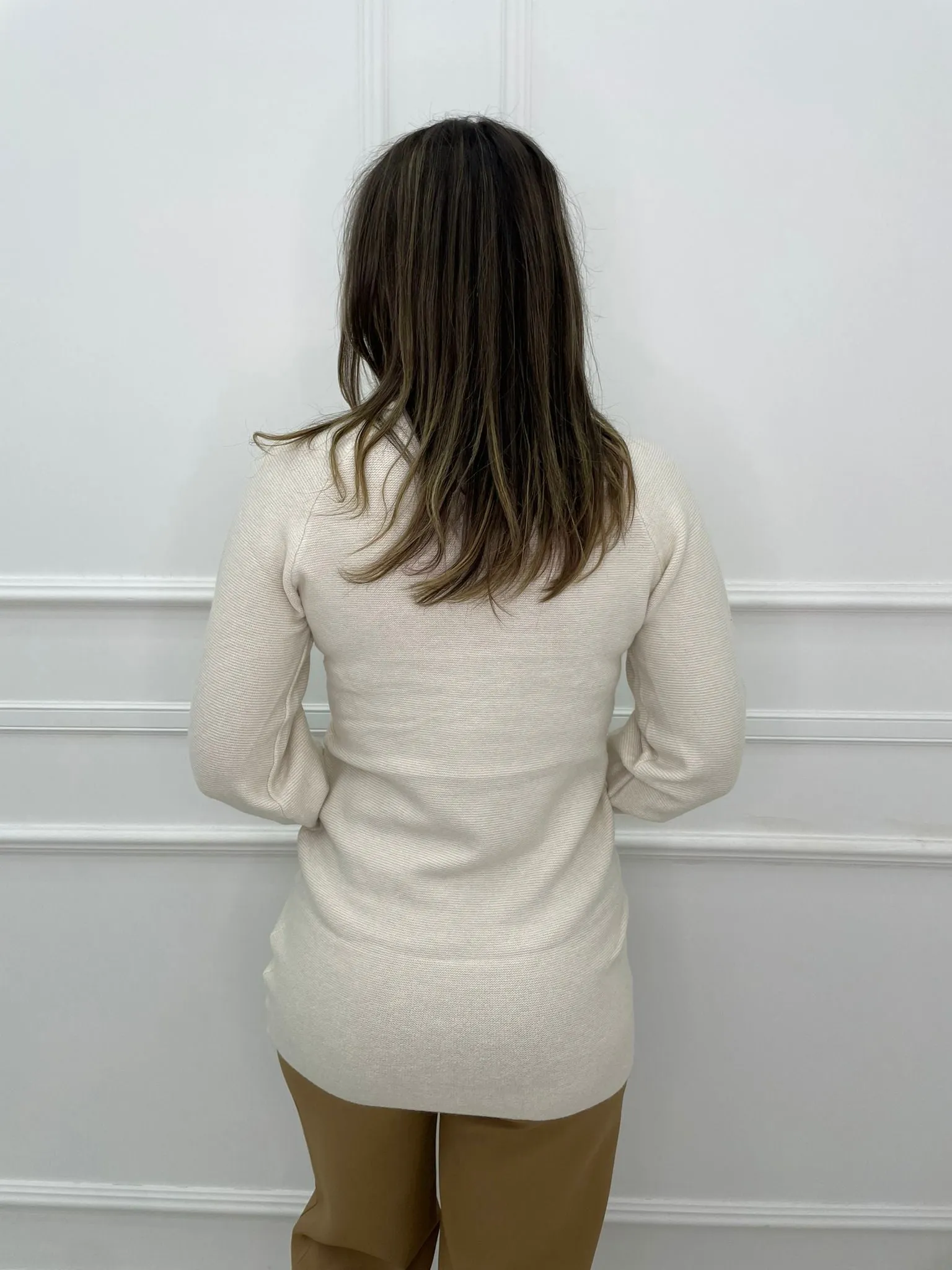 Maglione over collo alto tinta unita