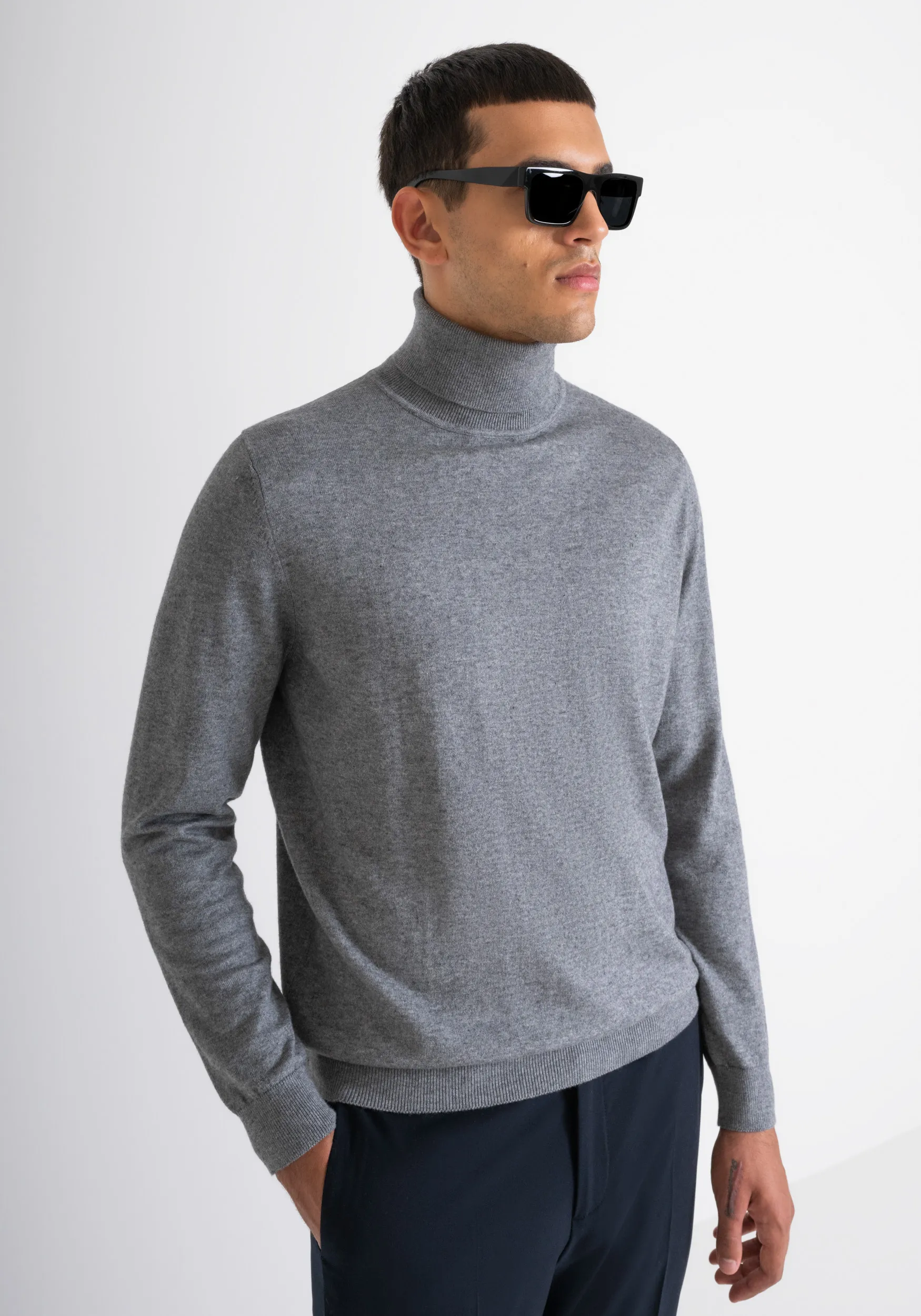 MAGLIONE REGULAR FIT IN MISTO CASHMERE