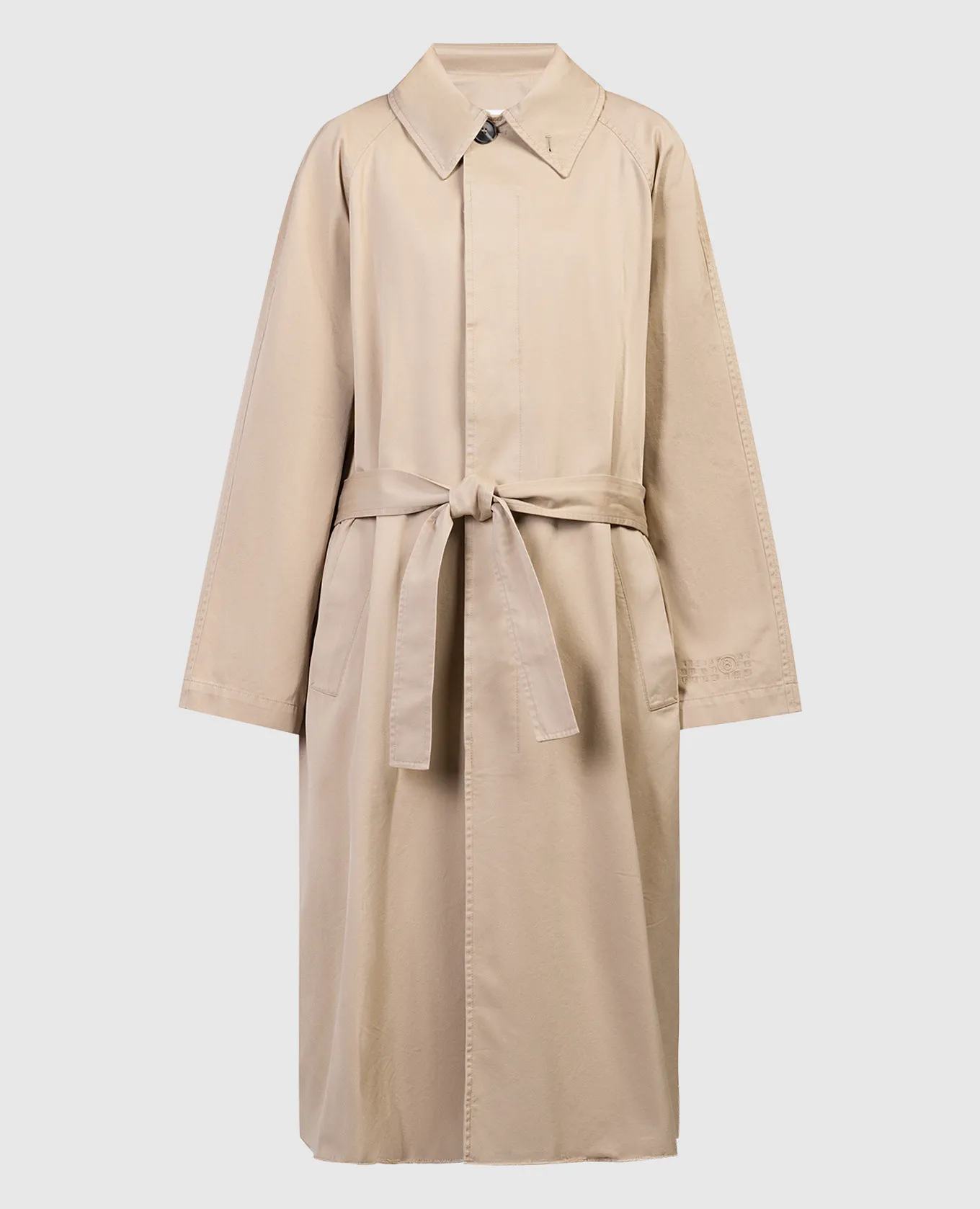 Maison Margiela MM6 Impermeabile beige con ricamo logo S52AH0074S78550