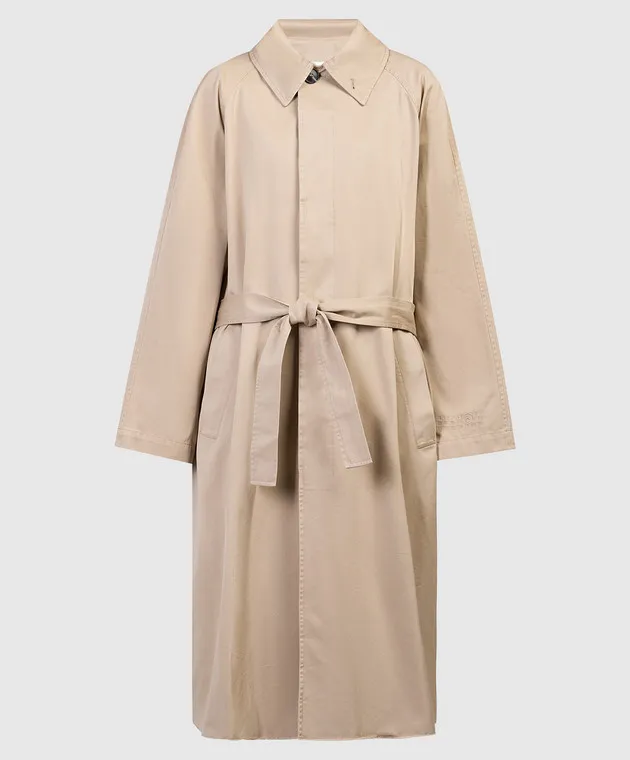 Maison Margiela MM6 Impermeabile beige con ricamo logo S52AH0074S78550