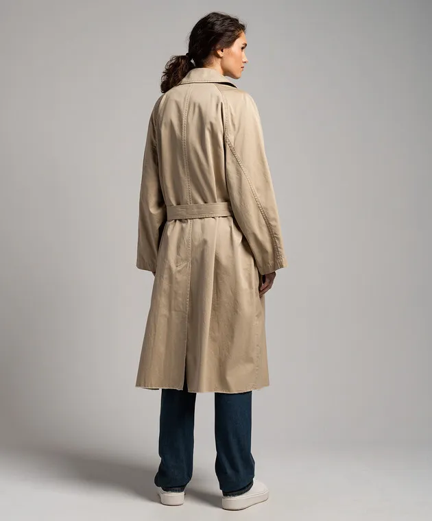 Maison Margiela MM6 Impermeabile beige con ricamo logo S52AH0074S78550