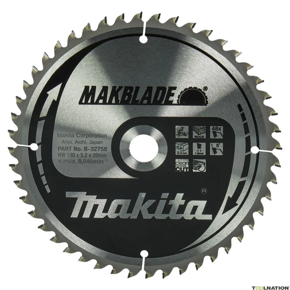 Makita Accessori B-32758 Lama HM Legno 190x20x2,2 48T 5g