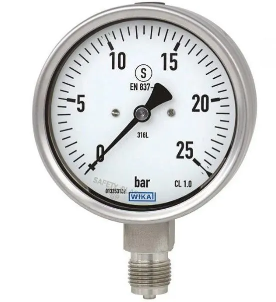 Manometro WIKA, 0bar → 40bar max, NPT 1/4, Ø est. 63mm