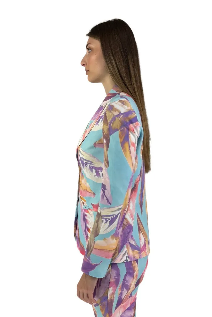 Markup giacca a fantasia in morbido tessuto stretch mw666106
