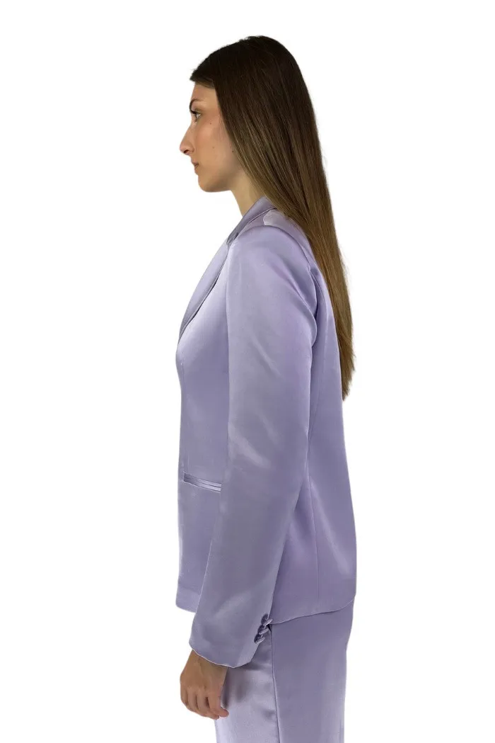 Markup giacca in raso con tasche a filetto mw666105