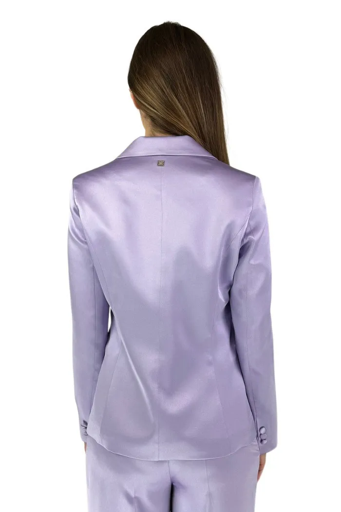 Markup giacca in raso con tasche a filetto mw666105