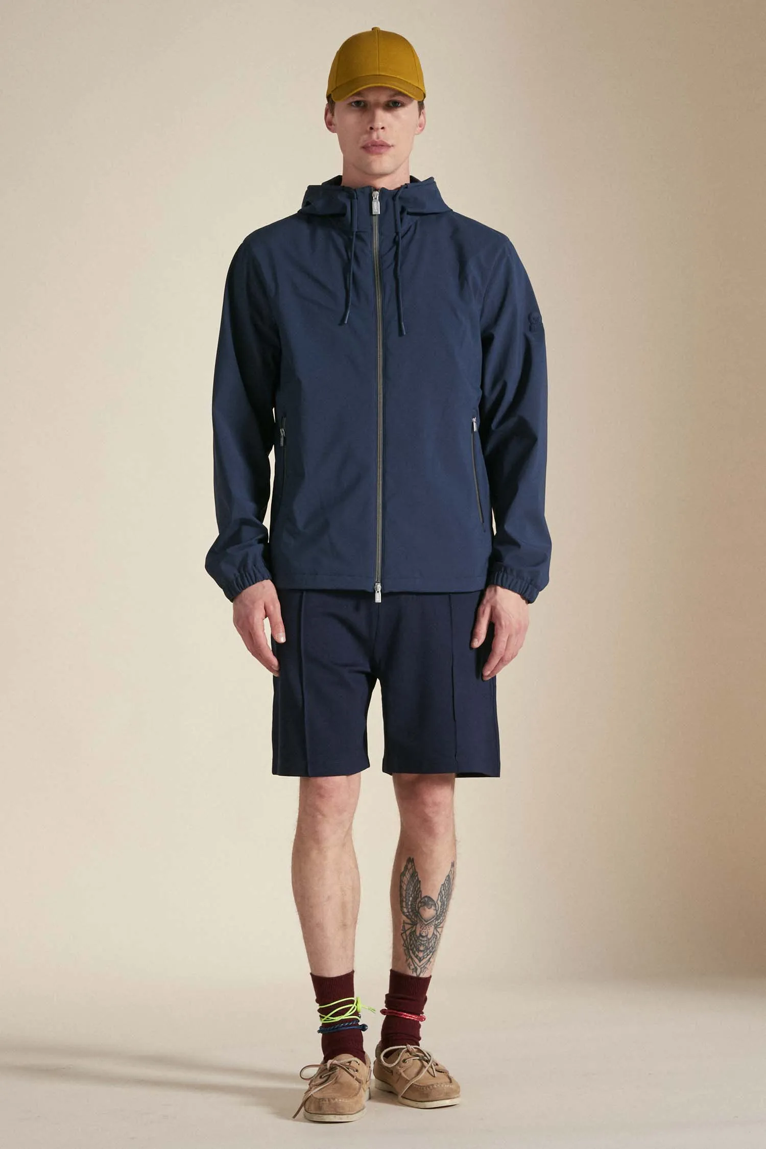 MARSIC – Giacca blu con cappuccio in softshell