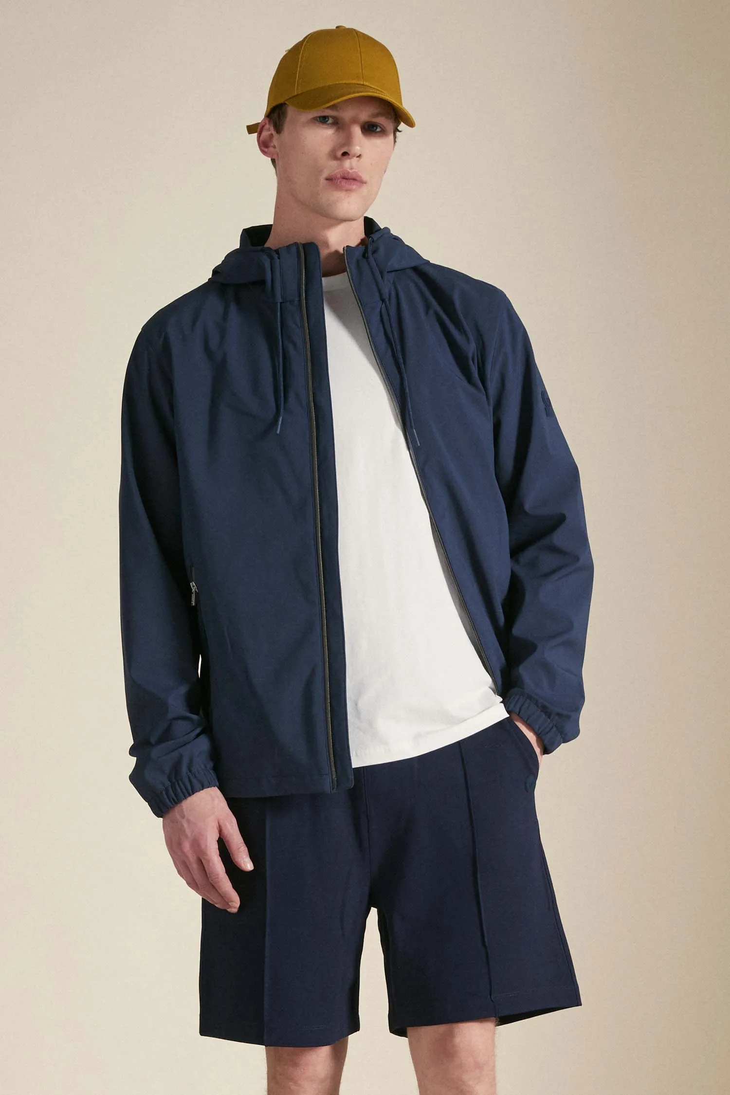 MARSIC – Giacca blu con cappuccio in softshell