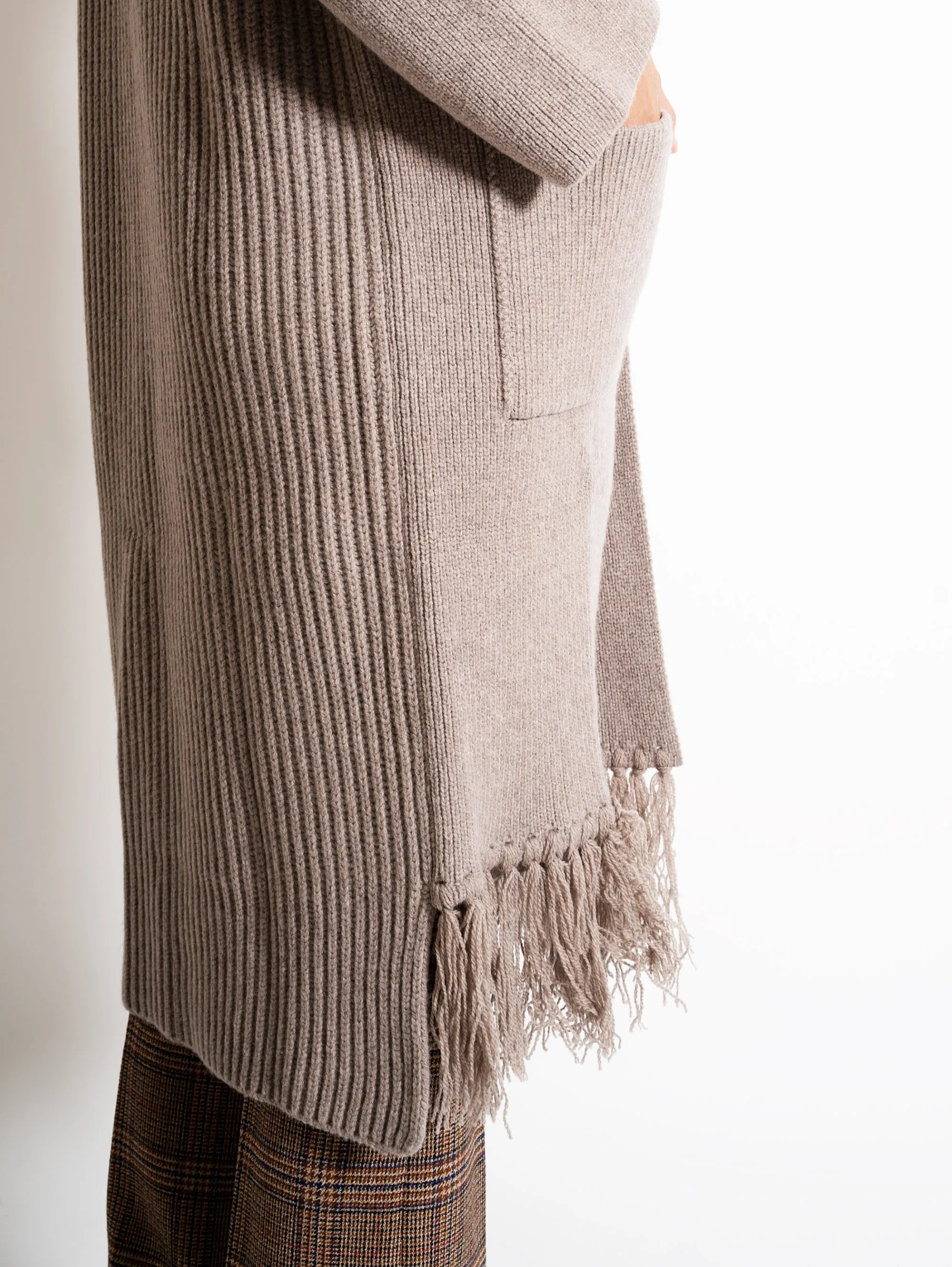Maxi Cardigan in Maglia Sughero