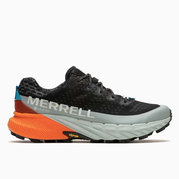MERRELL AGILITY PEAK 5 GTX MENS Black/Tangerine scarpa trail running impermeabile uomo