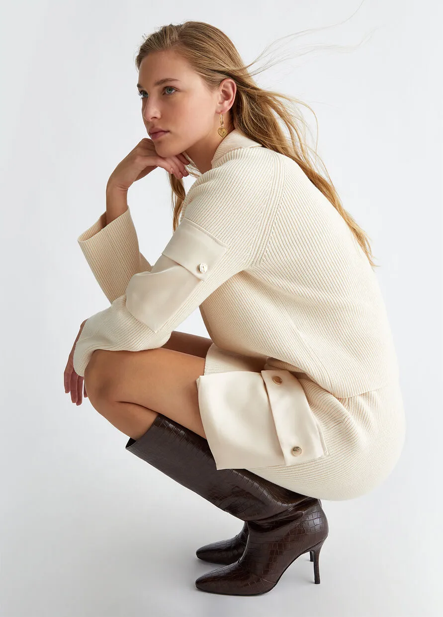 Minigonna Maglia Tasca Beige Liu Jo