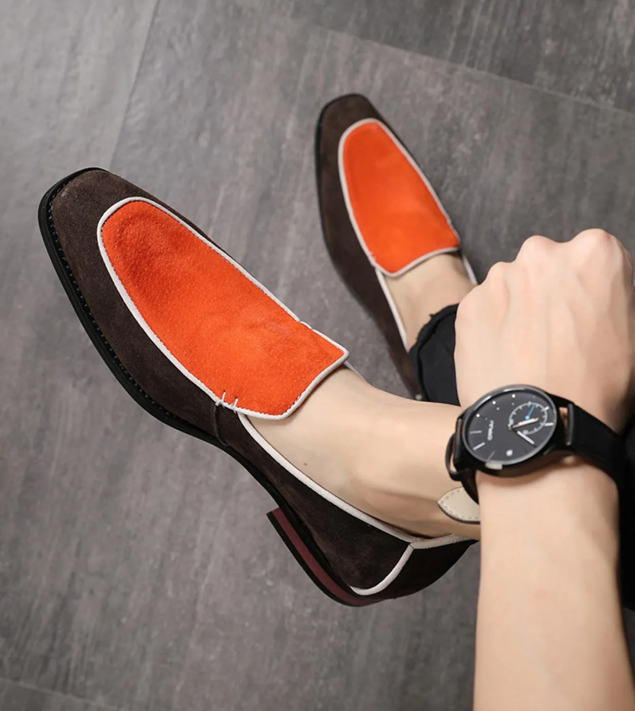 Mocassini Scarpe da uomo Finta pelle scamosciata Cuciture Pu Tinta unita Moda Classico Business Casual Matrimonio Quotidiano Pun