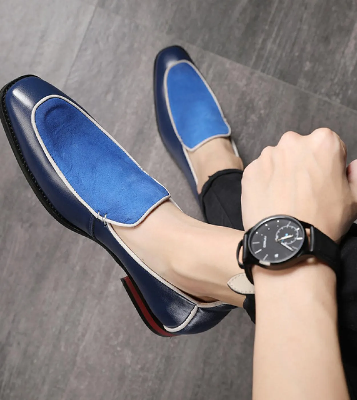 Mocassini Scarpe da uomo Finta pelle scamosciata Cuciture Pu Tinta unita Moda Classico Business Casual Matrimonio Quotidiano Pun