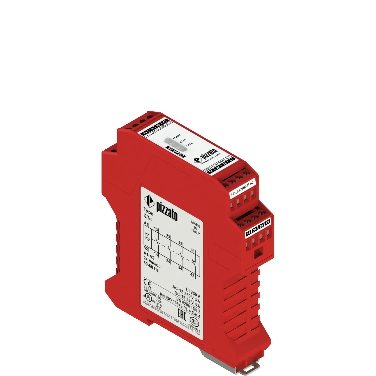 Modulo di sicurezza 3NO+1NC, categoria 4 - PIZZATO CS AR-05M024 