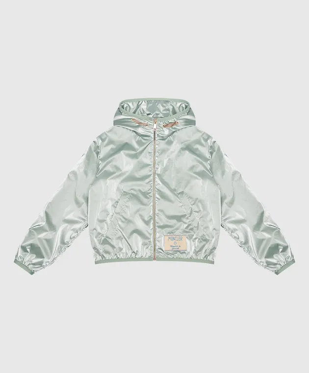 Moncler ENFANT Giacca a vento verde da bambino con logo 1A0007453A3H810