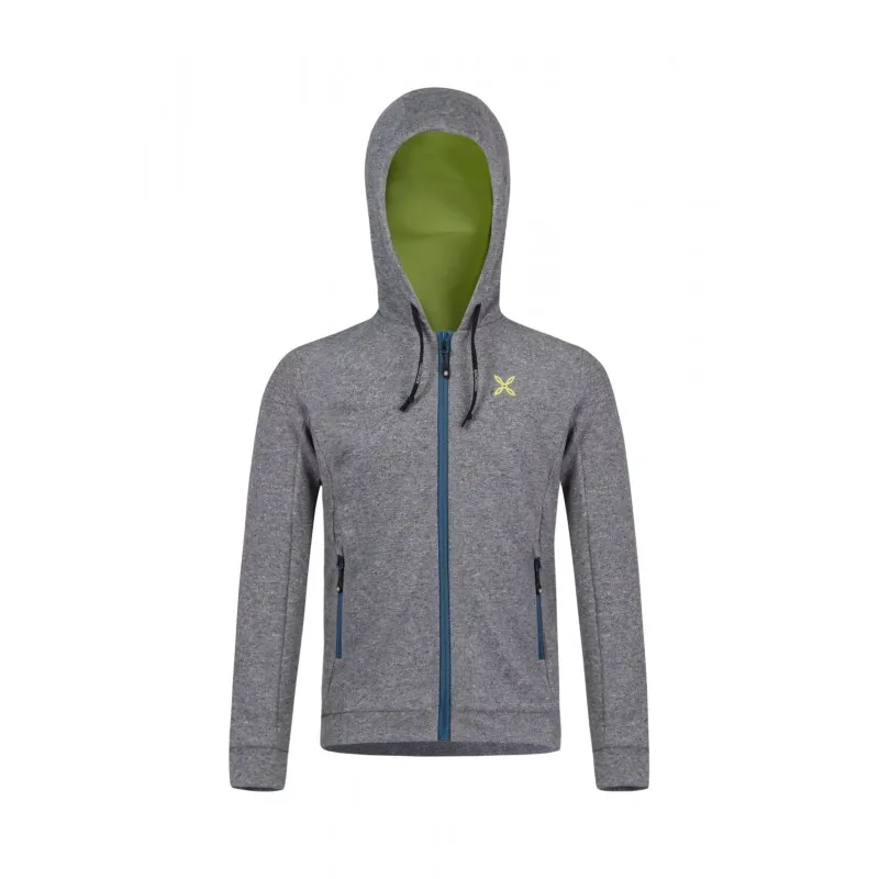 MONTURA SPORT HOODY MAGLIA KIDS GRIGIO CHIARO/VERDE LIME