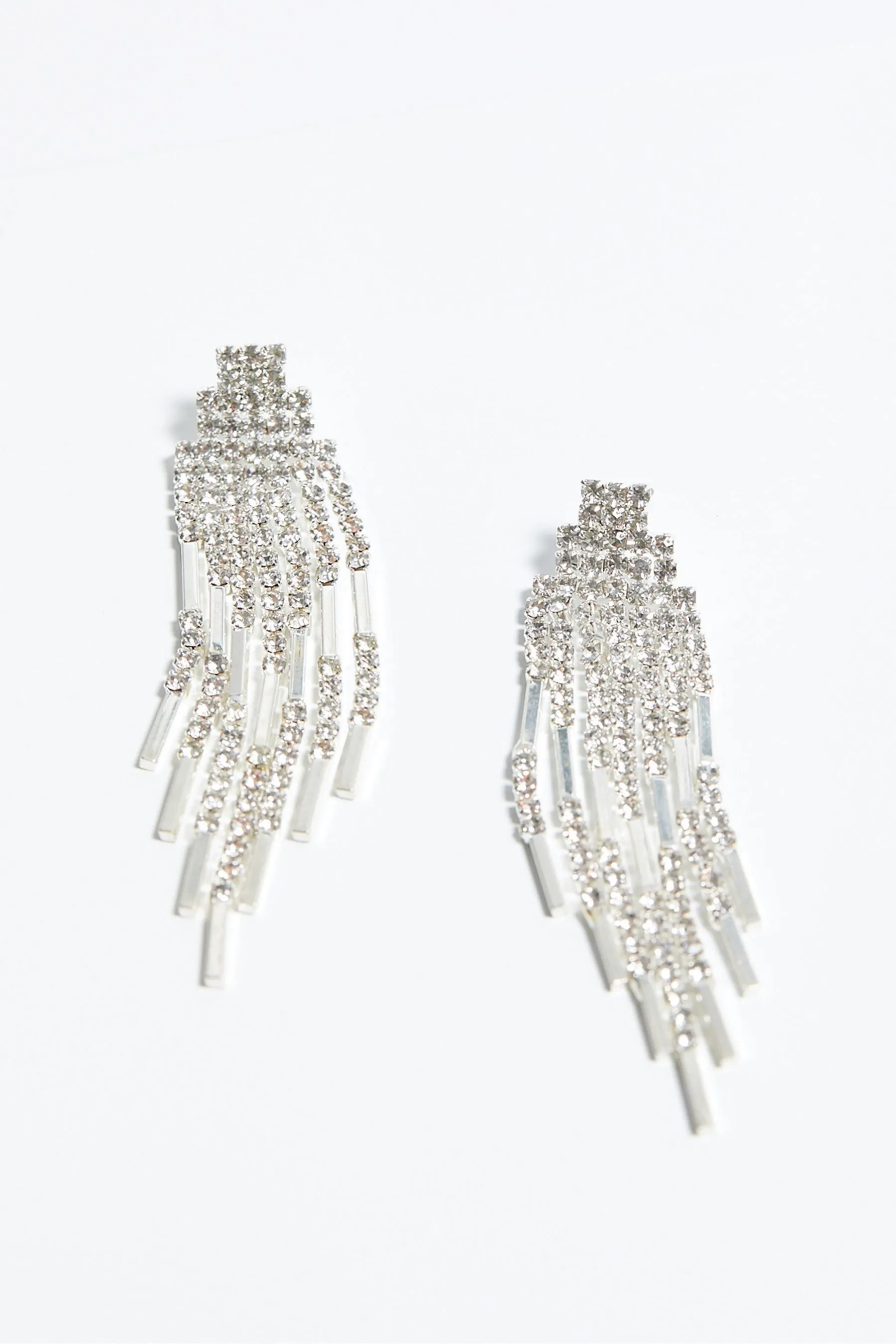 Mood - Orecchini pendenti con catena e strass