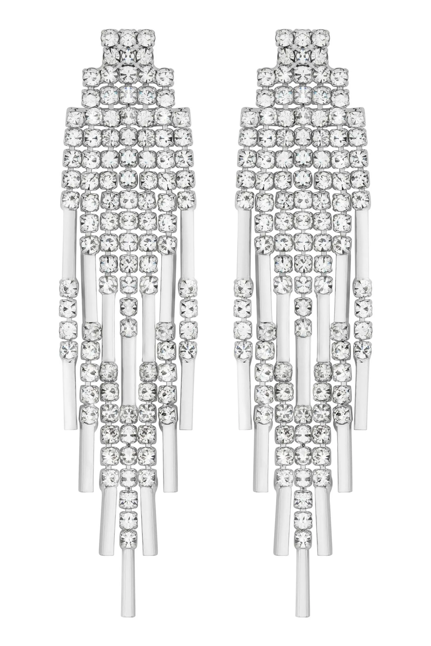 Mood - Orecchini pendenti con catena e strass
