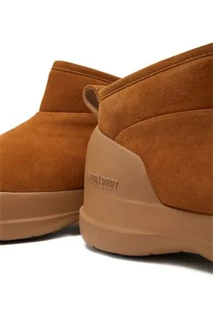 MOON BOOT Calzature,Stivaletti Stivale Luna Low Cognac in Pelle Scamosciata 