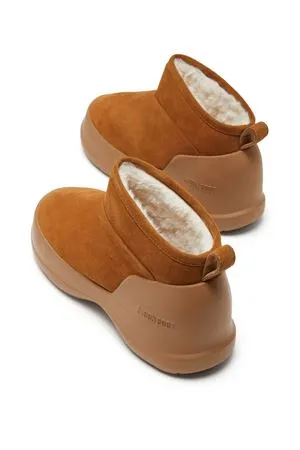 MOON BOOT Calzature,Stivaletti Stivale Luna Low Cognac in Pelle Scamosciata 