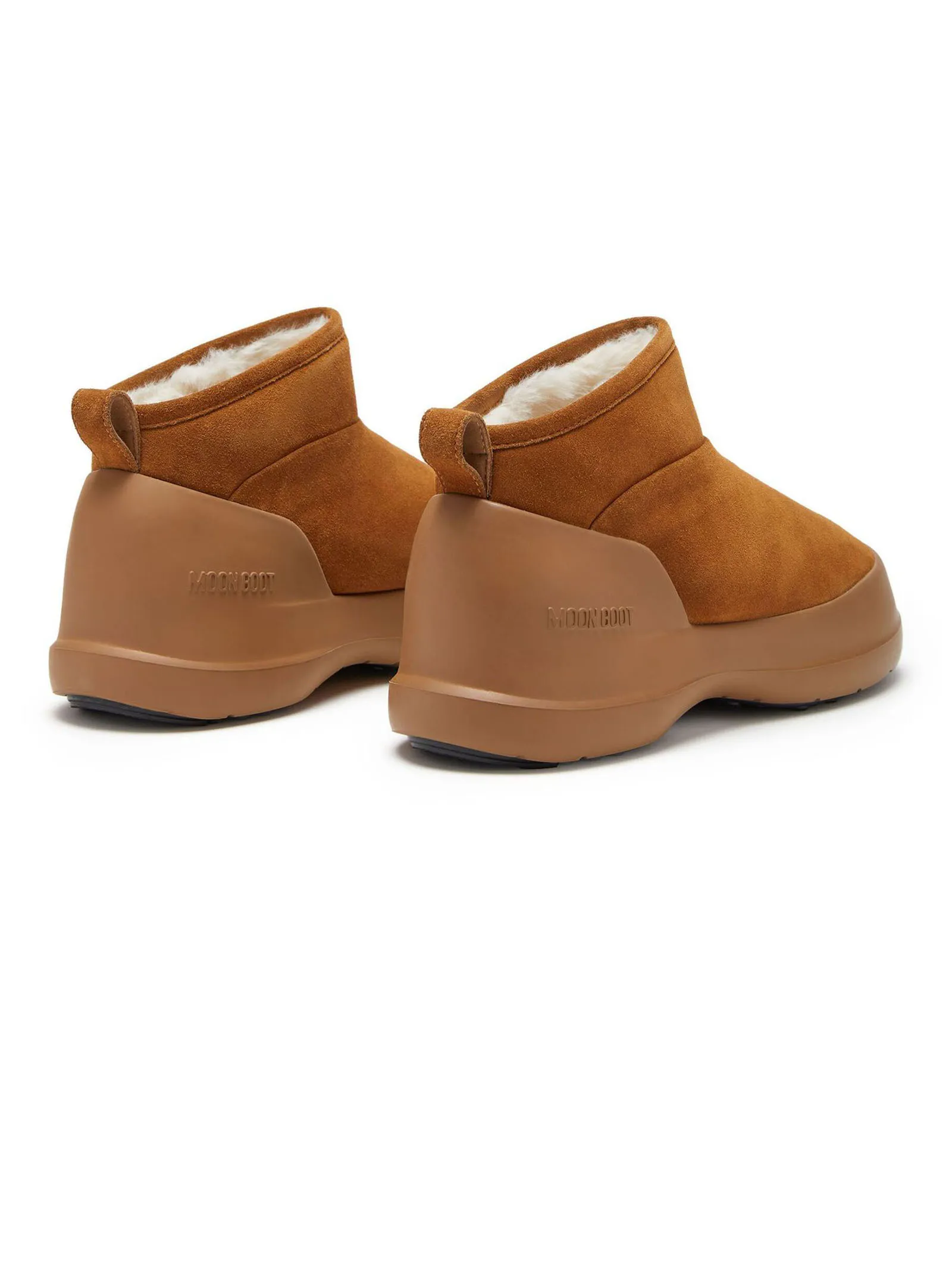 MOON BOOT Calzature,Stivaletti Stivale Luna Low Cognac in Pelle Scamosciata 