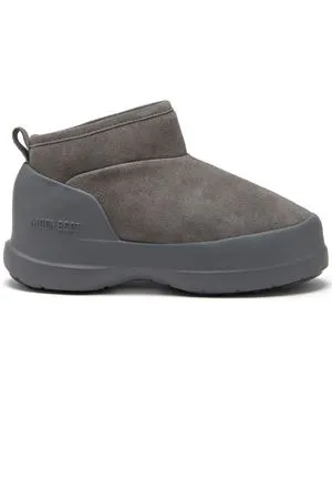 MOON BOOT Calzature,Stivaletti Stivale Luna Low Grigio in Pelle Scamosciata 