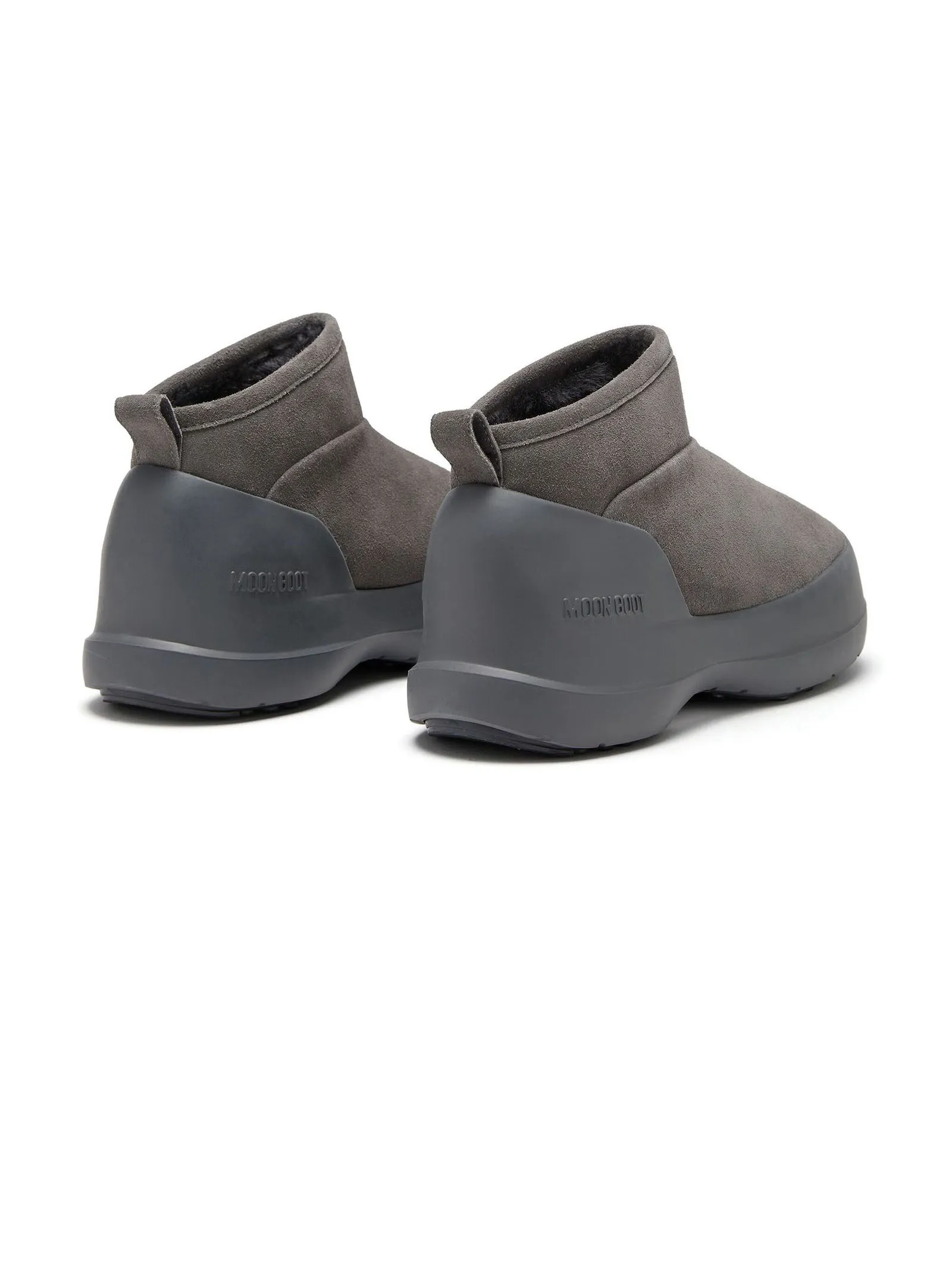 MOON BOOT Calzature,Stivaletti Stivale Luna Low Grigio in Pelle Scamosciata 