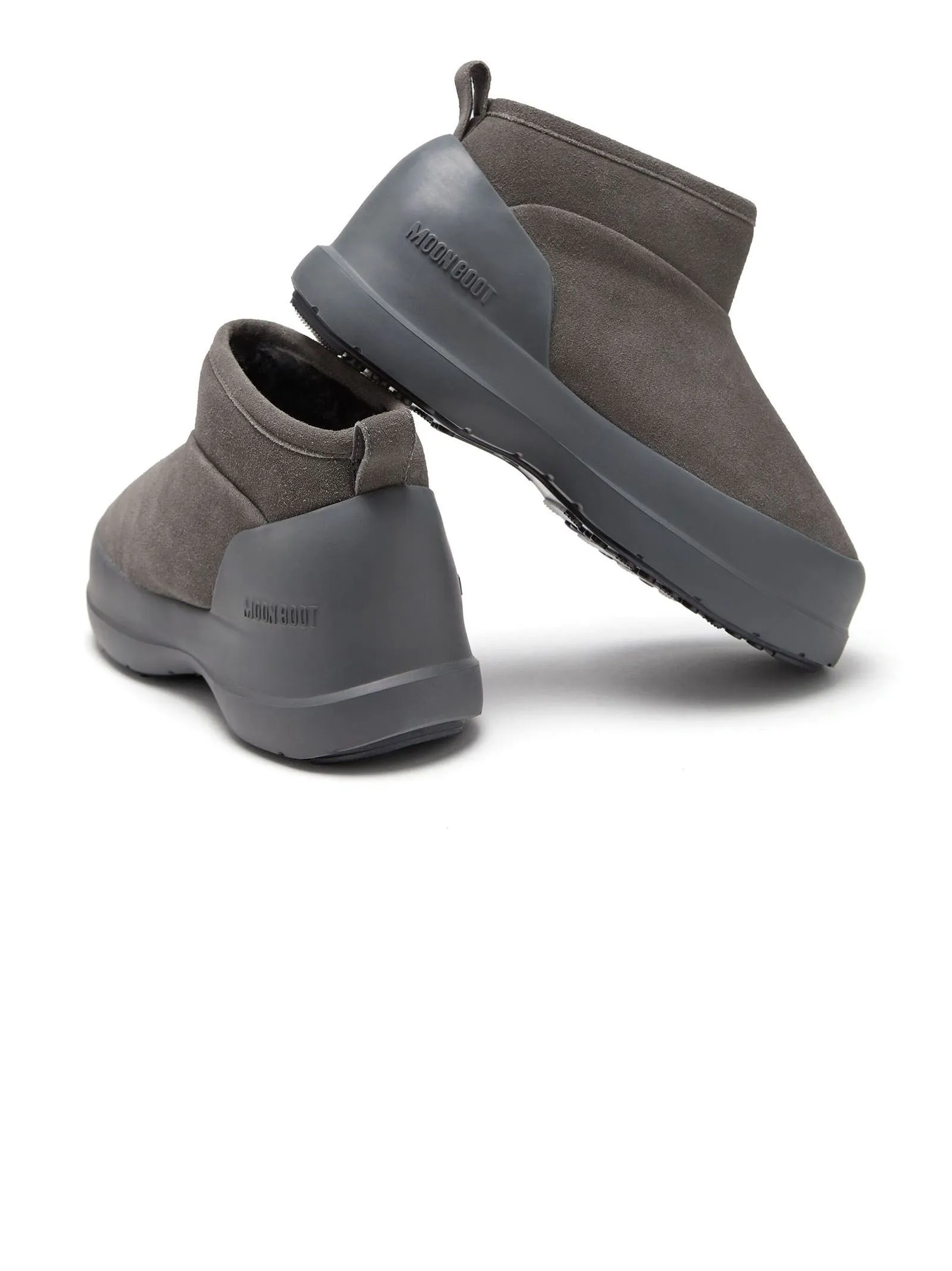 MOON BOOT Calzature,Stivaletti Stivale Luna Low Grigio in Pelle Scamosciata 