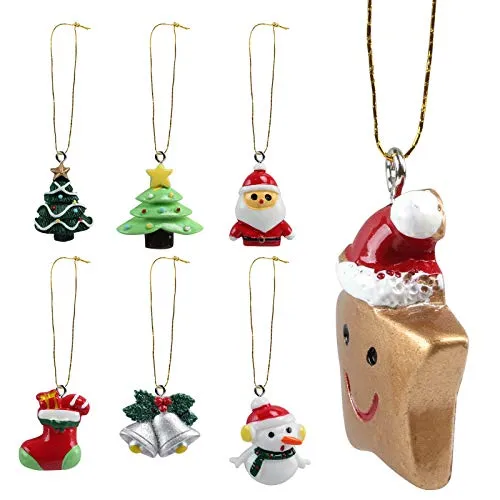Naler 24 Ciondoli Natalizi Decorazione di Natale Christmas Fascino del Pendente Addobbi per Albero di Natale Fascino della Resin