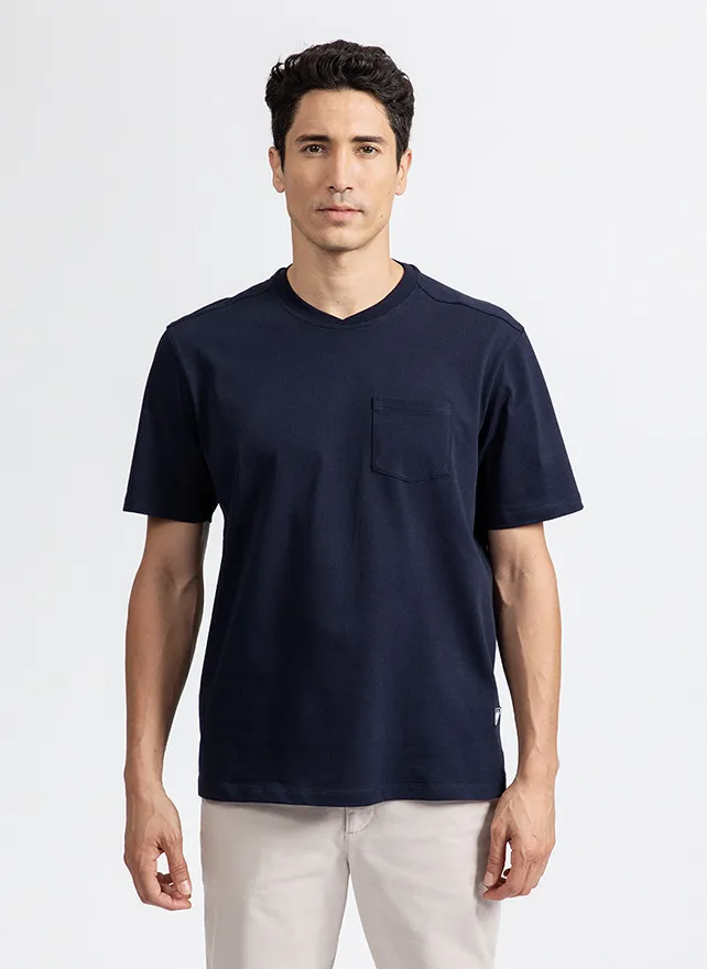  NEW MAN   SPOT - T-shirt dritta scollo tondo in cotone biologico | Blu