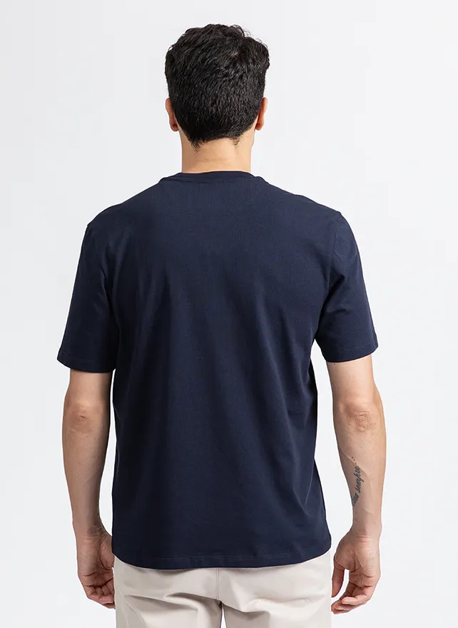  NEW MAN   SPOT - T-shirt dritta scollo tondo in cotone biologico | Blu