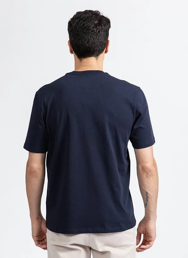  NEW MAN   SPOT - T-shirt dritta scollo tondo in cotone biologico | Blu