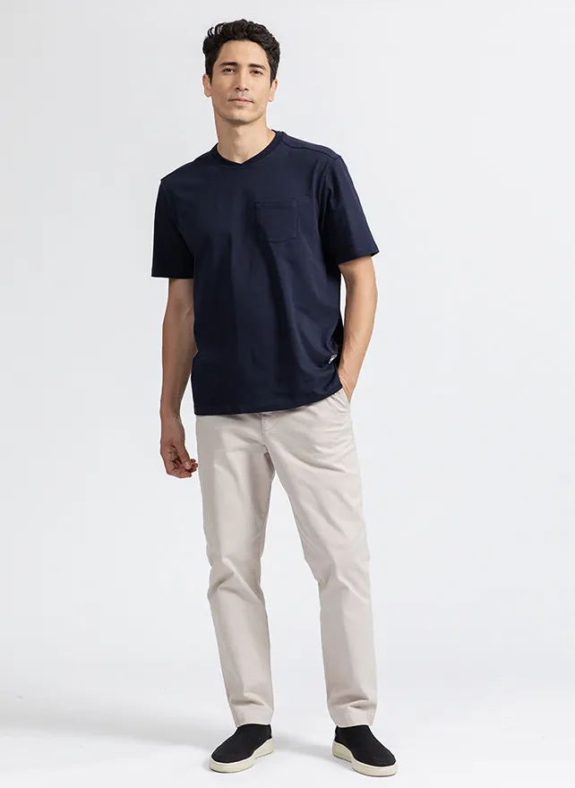  NEW MAN   SPOT - T-shirt dritta scollo tondo in cotone biologico | Blu