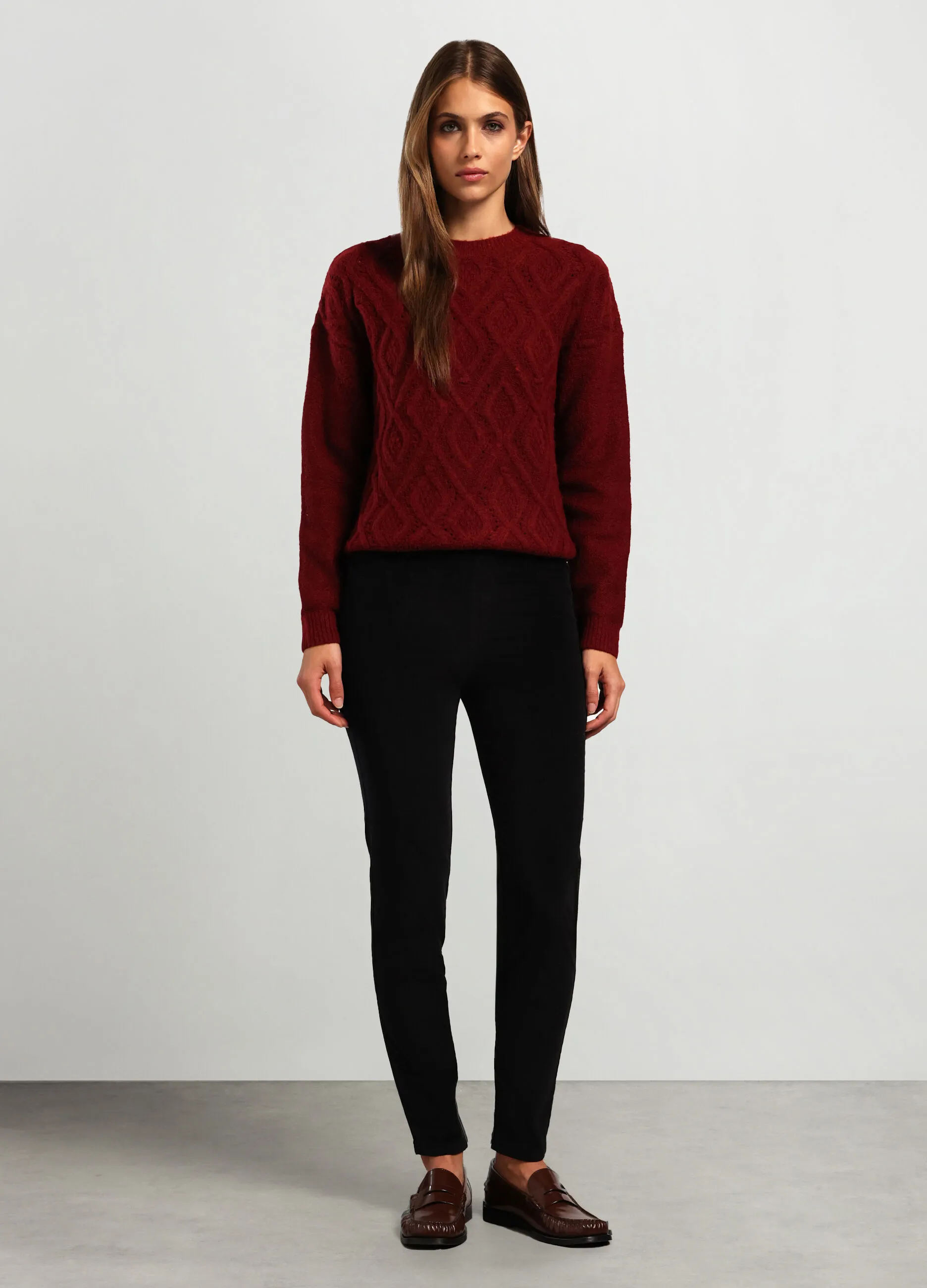 NICE & CHIC  Pantaloni in velluto di cotone stretch donna