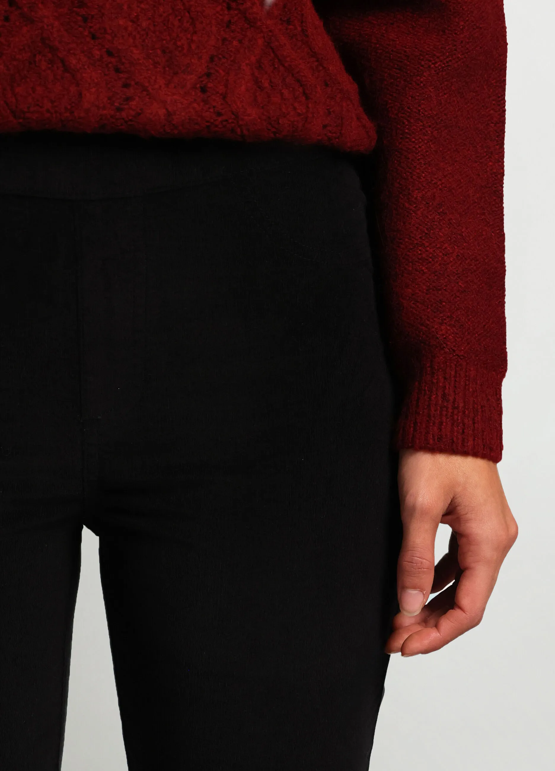 NICE & CHIC  Pantaloni in velluto di cotone stretch donna