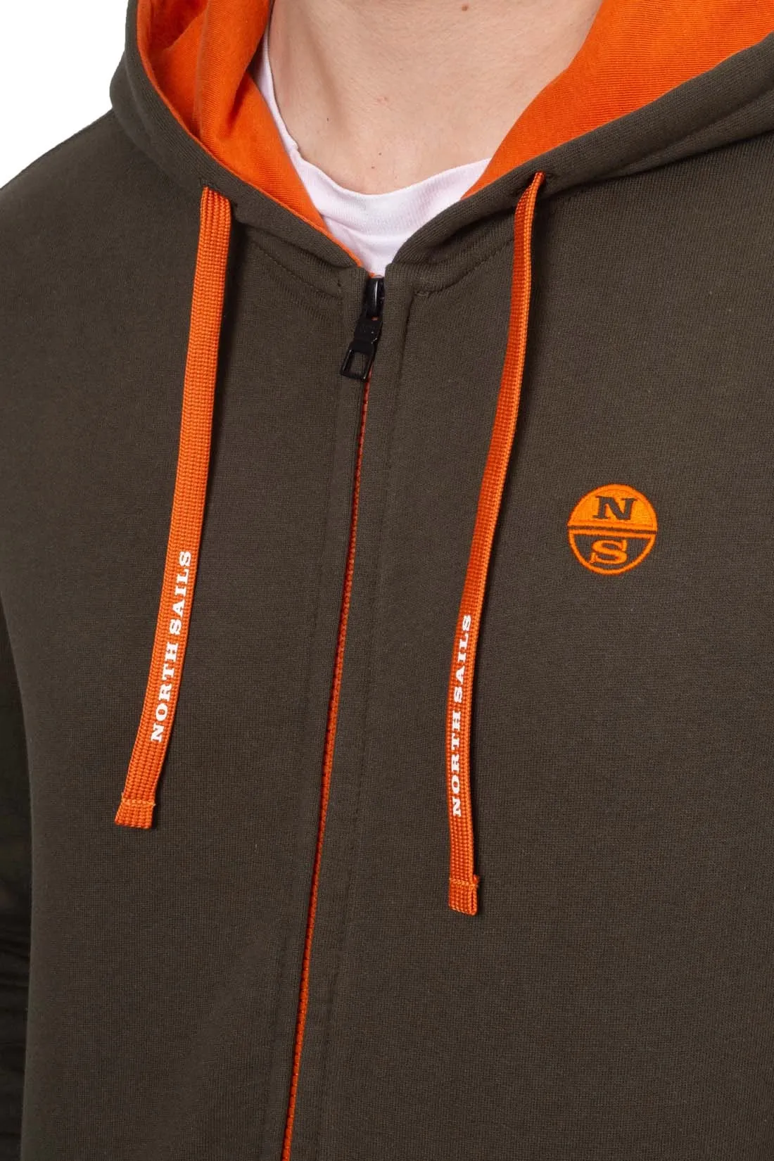 NORTH SAILS Felpa invernale uomo con zip e cappuccio