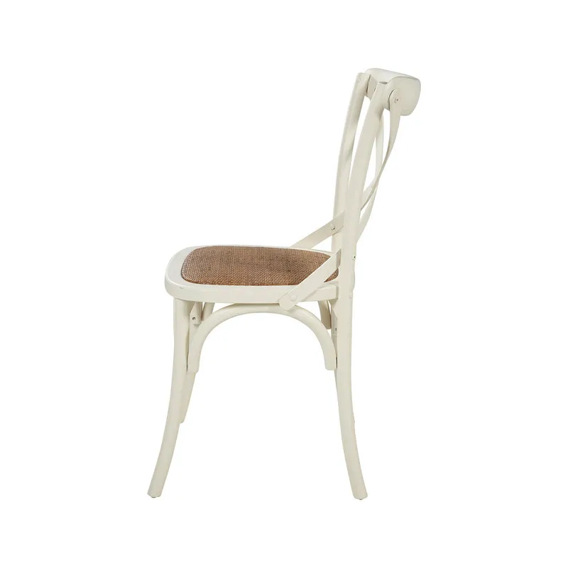Novità Home Set 2 sedie in legno bianco, intreccio in anilina