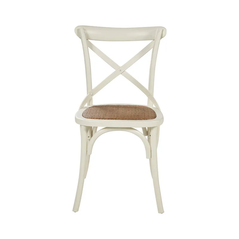 Novità Home Set 2 sedie in legno bianco, intreccio in anilina