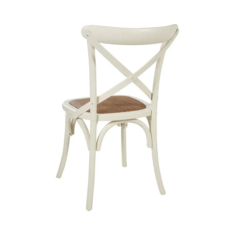 Novità Home Set 2 sedie in legno bianco, intreccio in anilina