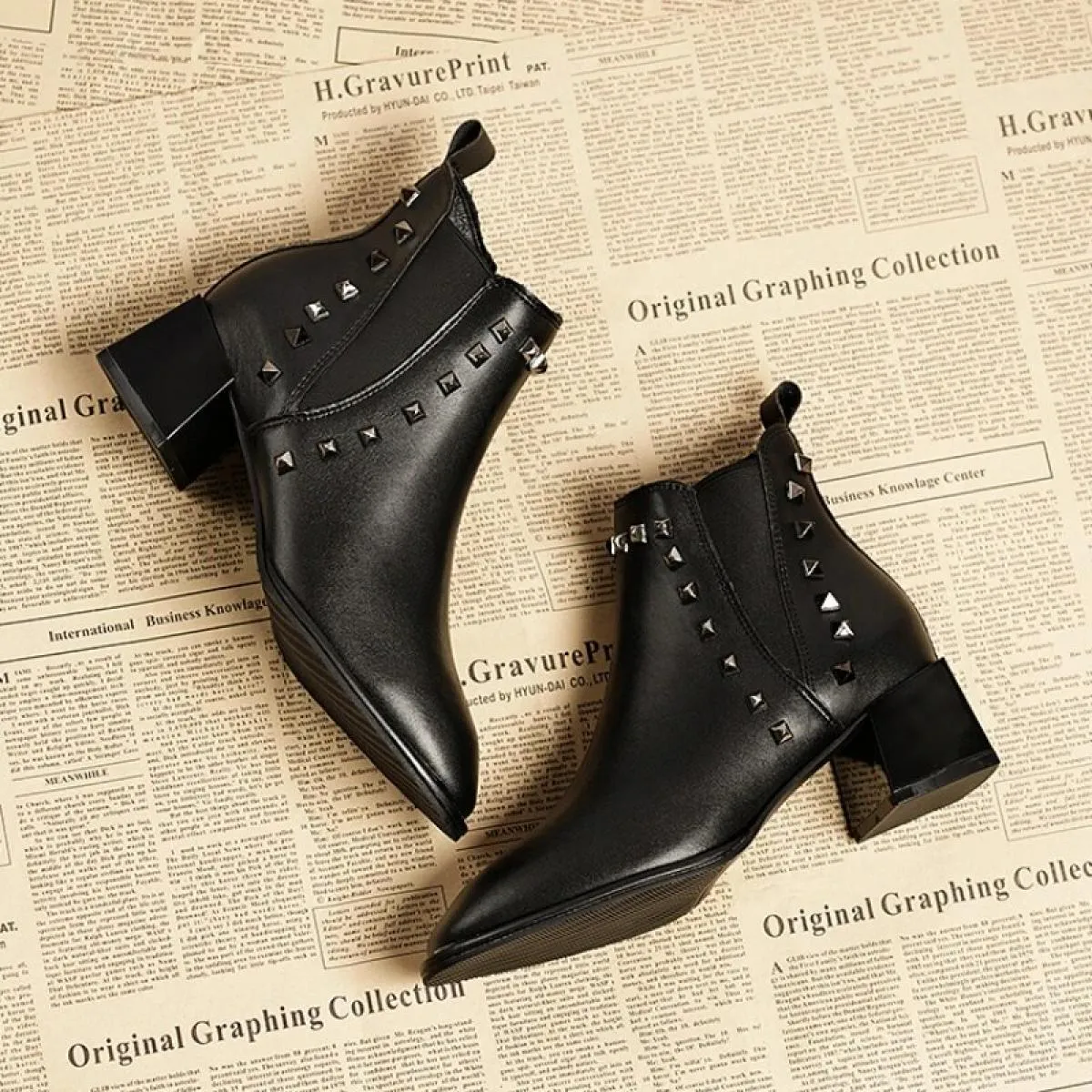 Nuove scarpe da donna inverno impermeabile tinta unita di base Pu peluche gomma tacco quadrato testa tonda cerniera per adulti c