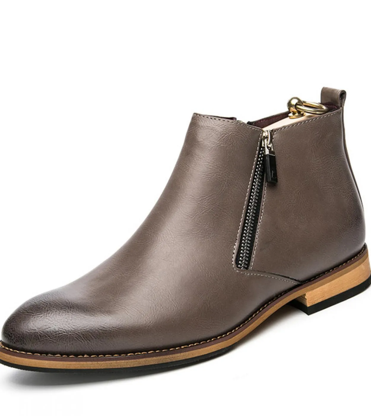 Nuove scarpe da uomo di moda Stivali da lavoro in pelle Uomo Vintage Casual Classico formale Cerniera laterale Stivali Chelsea U
