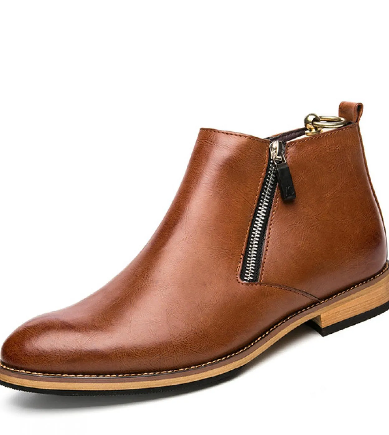 Nuove scarpe da uomo di moda Stivali da lavoro in pelle Uomo Vintage Casual Classico formale Cerniera laterale Stivali Chelsea U