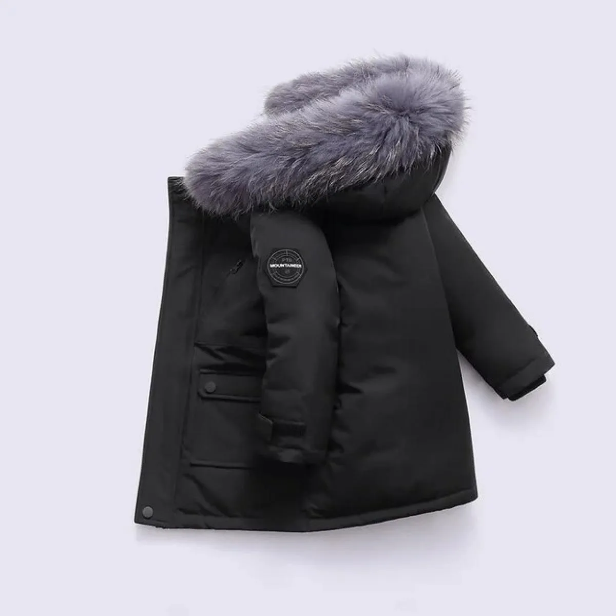 Nuovi bambini Piumino invernale Vestiti per ragazzo Cappotto caldo con cappuccio spesso Parka per bambini Vera pelliccia Primave