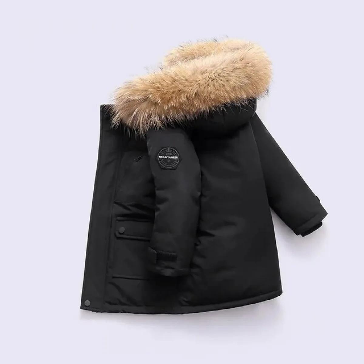 Nuovi bambini Piumino invernale Vestiti per ragazzo Cappotto caldo con cappuccio spesso Parka per bambini Vera pelliccia Primave