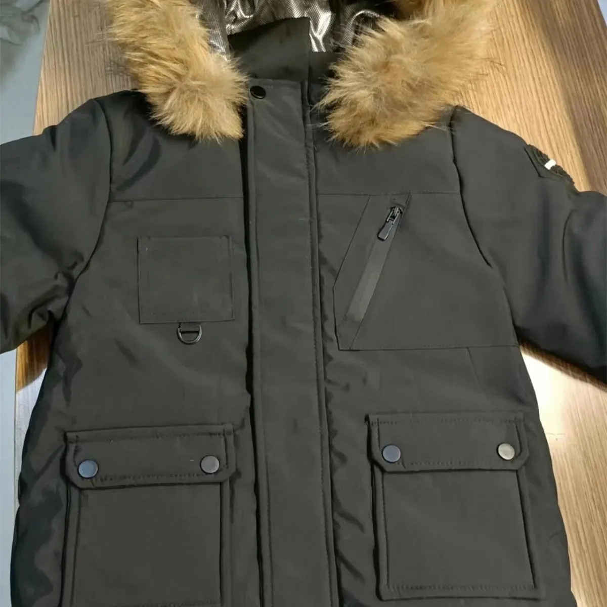 Nuovi bambini Piumino invernale Vestiti per ragazzo Cappotto caldo con cappuccio spesso Parka per bambini Vera pelliccia Primave